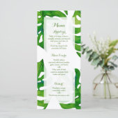 Blätter mit tropischen grünen Palmen Menükarte (Stehend Vorderseite)