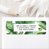 Blätter mit tropischer Palme: Adressetikett (Insitu)