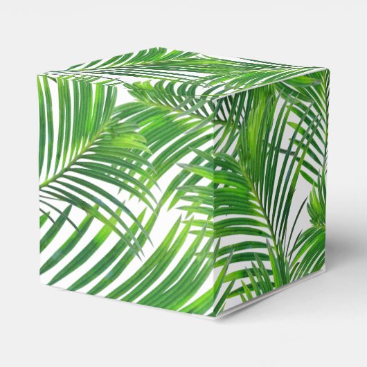 Blätter mit tropischer Palme Geschenkschachtel (Rückseite)