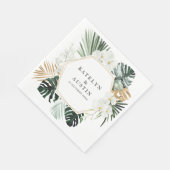 Blätter mit tropischer Palme Serviette (Ecke)