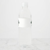 Blätter mit tropischer Palme Wasserflaschenetikett (Rückseite)