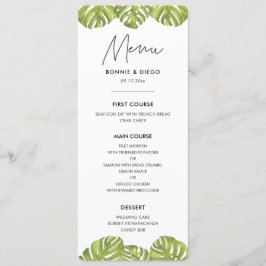 Blätter mit tropischer Vegetation Menükarte