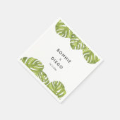 Blätter mit tropischer Vegetation Serviette (Ecke)