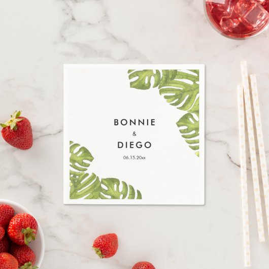 Blätter mit tropischer Vegetation Serviette (Beispiel)