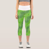 Blätter mit Wasserfallmuster Capri Leggings (Vorderseite)