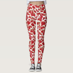 Blätter mit weißem und rotem Flying, Wiederholmust Leggings