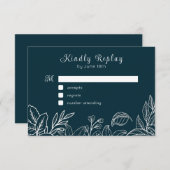 Blätter mit weißer Hand Begleitkarte (Vorne/Hinten)