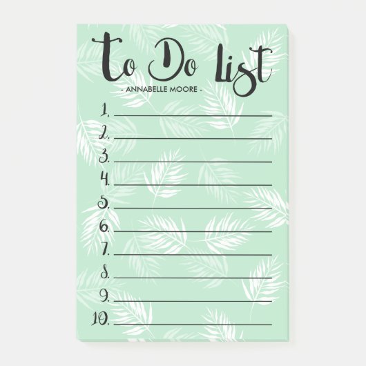 Blätter mit weißer und grüner Palme Post-it Klebezettel (Vorderseite)