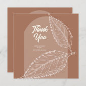 Blätter Mocha Wedding Danke Cards (Vorne/Hinten)