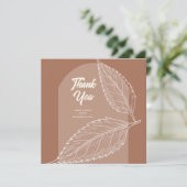 Blätter Mocha Wedding Danke Cards (Stehend Vorderseite)