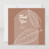 Blätter Mocha Wedding Danke Cards (Vorderseite)