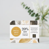 Blätter Moderner Abstrakter Couponnachlass Postkarte (Stehend Vorderseite)