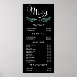 Blätter Modernes Salon Menü Preisliste Wall Poster