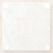 Blätter Monogramm Glasuntersetzer (Rückseite)