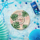 Blätter, Monster, tropisch, palmengesäumt, persona Pappteller (Party)