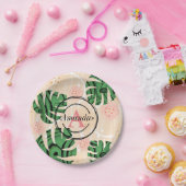 Blätter, Monster, tropisch, palmengesäumt, persona Pappteller (Party)