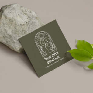 Blätter Moon Arch Beauty Wellness Wellness-Center Quadratische Visitenkarte