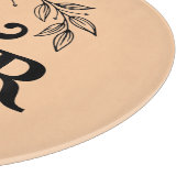 Blätter Motif Monogram zum ersten Hochzeitstag Schneidebrett (Ecke)