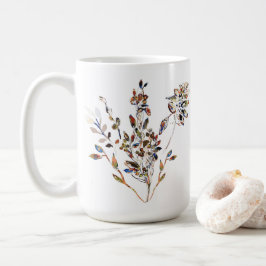Blätter Motif Weiß Elegante Watercolor Kaffeetasse