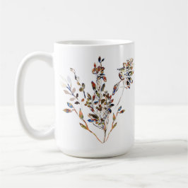Blätter Motif Weiß Elegante Watercolor Kaffeetasse