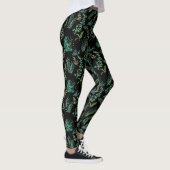 Blätter Muster 10.bw Black BG Leggings (Rechts)