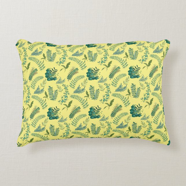 Blätter Muster 10.bw LYellow BG Fleece Blanket Dekokissen (Vorderseite)