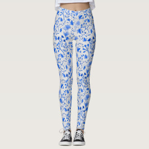 Blätter Muster 12.bw ab weißem BG Leggings