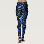 Blätter Muster 12.bw Black BG Leggings (Rückseite)