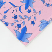 Blätter Muster 12.bw LPink BG Fleecedecke (Ecke)