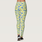 Blätter Muster 12.bw LYellow BG Leggings (Rückseite)