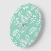 Blätter Muster 14 Große Wanduhr (Winkel)