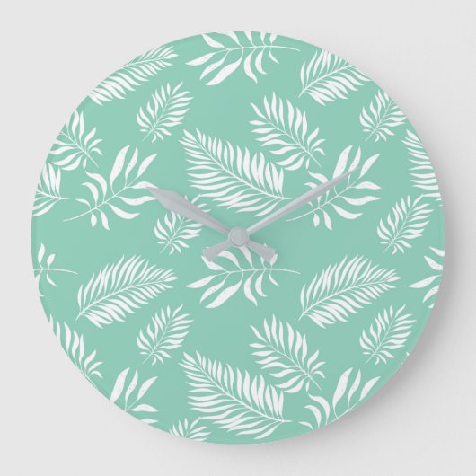 Blätter Muster 14 Große Wanduhr (Vorderseite)