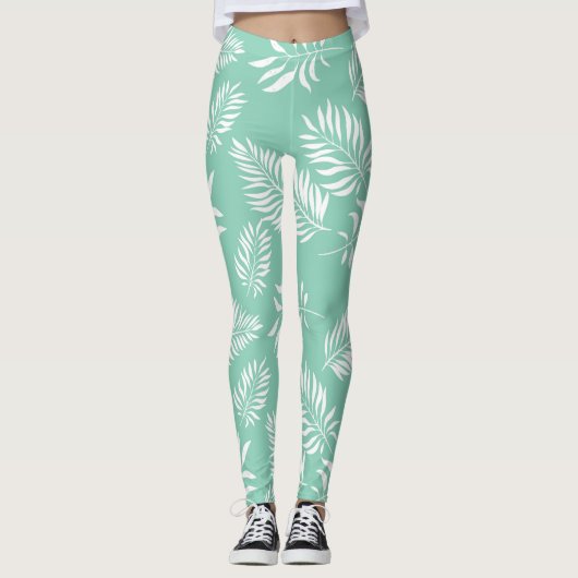 Blätter Muster 14 Leggings (Vorderseite)
