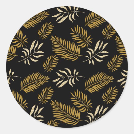 Blätter Muster 16 Runder Aufkleber (Vorderseite)
