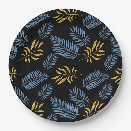 Blätter Muster 17 Pappteller (Vorderseite)