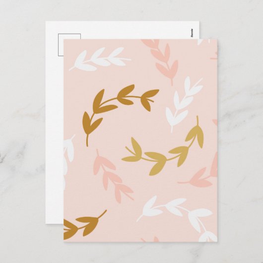 Blätter Muster 4 Feiertagspostkarte (Vorne/Hinten)