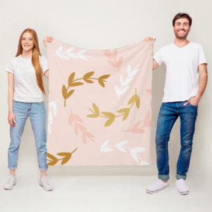 Blätter Muster 4 Fleecedecke