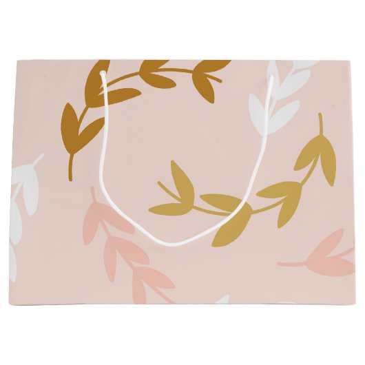 Blätter Muster 4 Große Geschenktüte (Vorderseite)