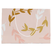 Blätter Muster 4 Große Geschenktüte (Rückseite)