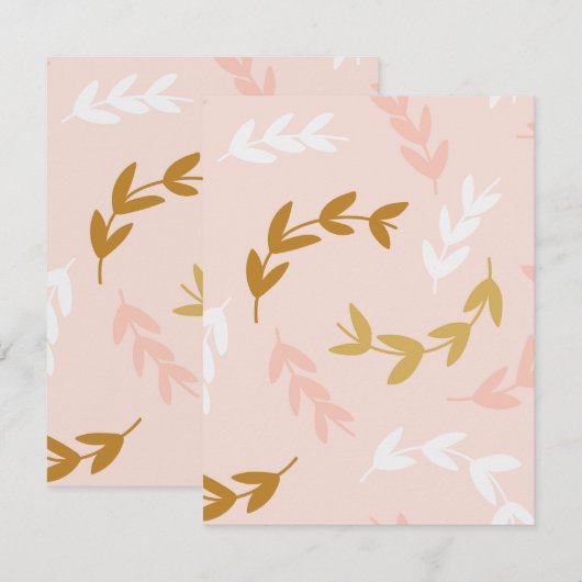 Blätter Muster 4 Mitteilungskarte (Vorne/Hinten)