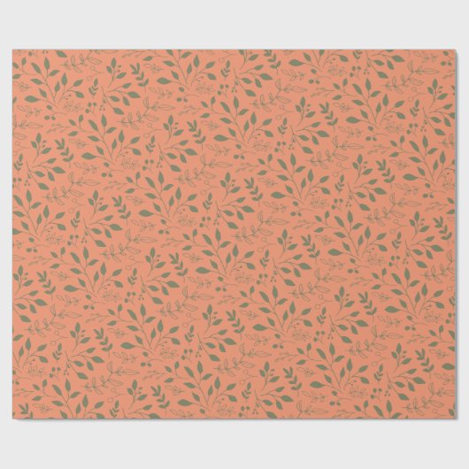 Blätter Muster aus Holz Geschenkpapier (Flach)