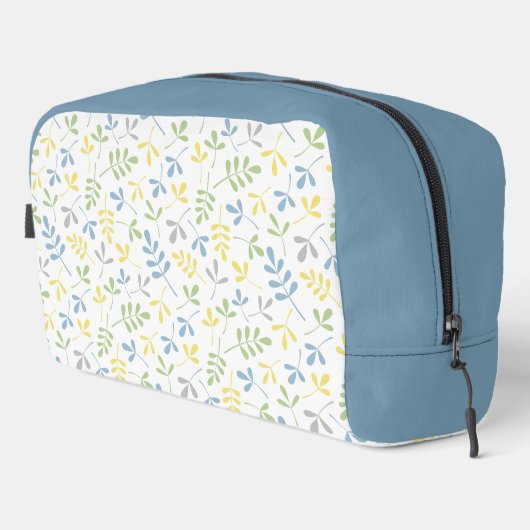 Blätter Muster Blau Grün Gelb Gelb Wt Waschbeutel (Rechte Ecke)