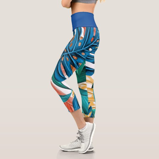 Blätter Muster Capri Leggings (Links)