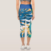 Blätter Muster Capri Leggings (Rückseite)