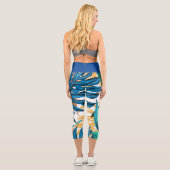 Blätter Muster Capri Leggings (Rückseite)