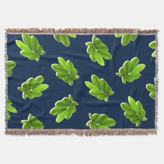 Blätter Muster der Tropenwurzeldecke Decke (Vorderseite)