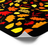Blätter Muster Fall Design Acorns Weizen Poster (Ecke)