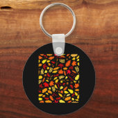 Blätter Muster Fall Design Acorns Weizen Schlüsselanhänger (Vorderseite)