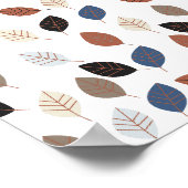 Blätter Muster für Retro-Herbstfarben Poster (Ecke)