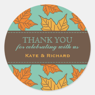 Blätter Muster Gastgeschenk Hochzeit Sticker für A